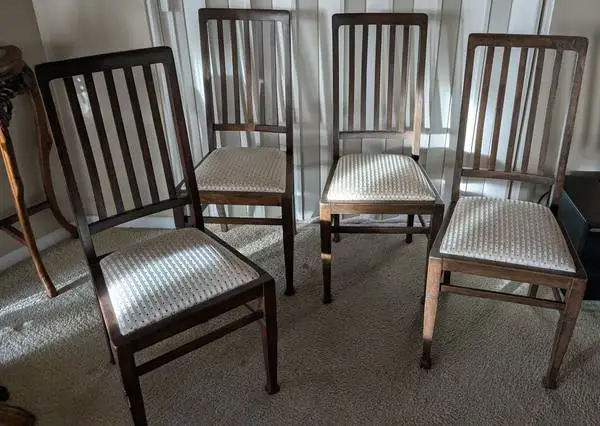 4 Antique Hardwood Dining chairs