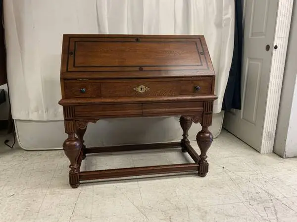 Vintage tiger oak secretary