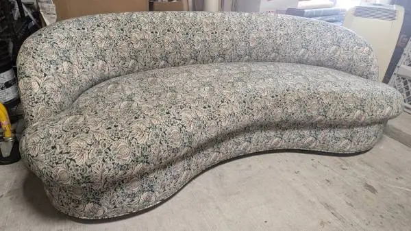 Curvy sofa with designer upholstery