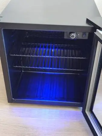 Beautiful Compact Beverage Fridge with Blue LED Light