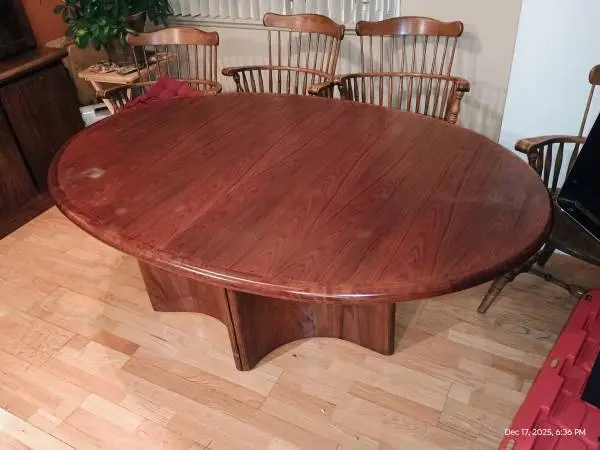 Mahogany dining table and hutch