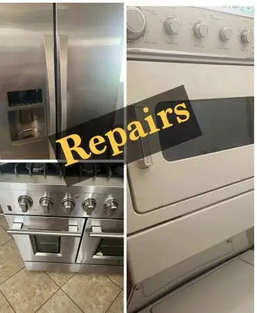 Washer dryer refrigerator and stove .