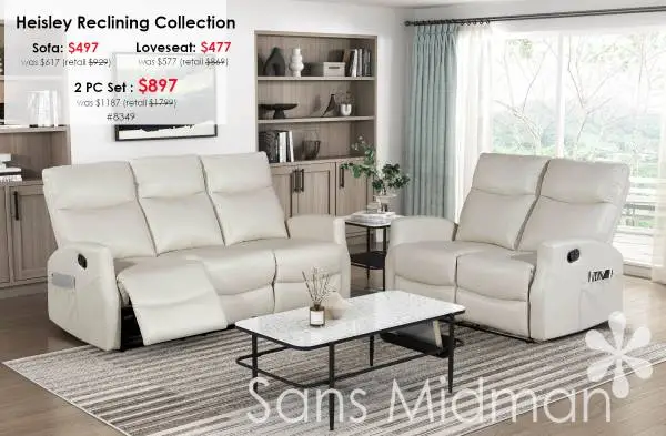 NEW IN BOX! Heisley Manual Reclining Sofa $497 - Loveseat Only