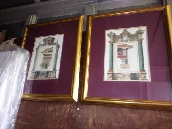 two architectural prints representing columns 16 by 20