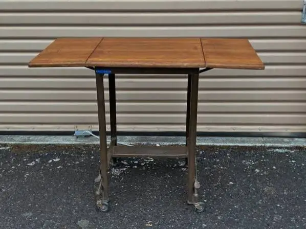 Mid Century Teak Typewriter/Copier Table/ Extension Leaves