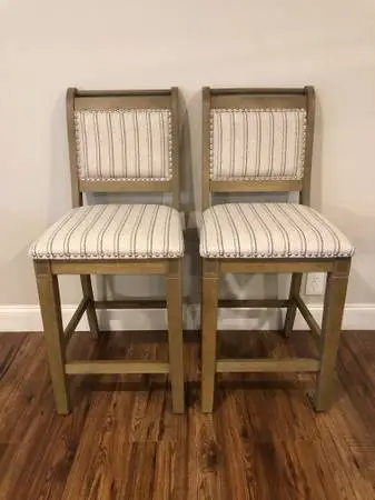 Set of 2 Wood Counter Height Stools