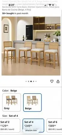 Brand new Counter bar stools set of four