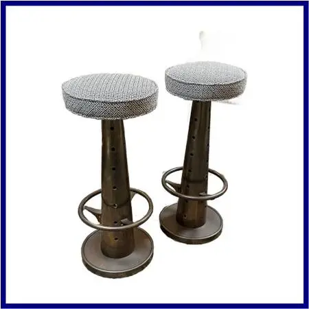 Blackman Cruz Workshop Yacht Bar Stools, Pair. Estimated Price: $16,00