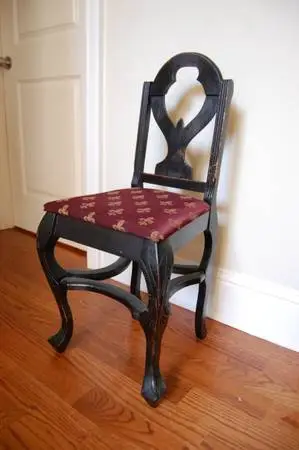 Black Distressed Antique Small Accent Chair