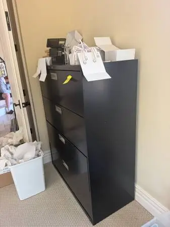 Metal File Bin - Large Black