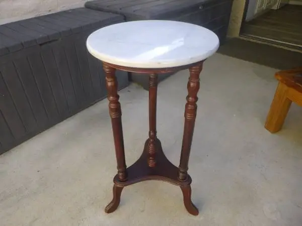 Marble top plant stand