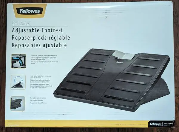 NEW Fellowes Office Suites Height and Tilt Adjustable Foot Rest, Black