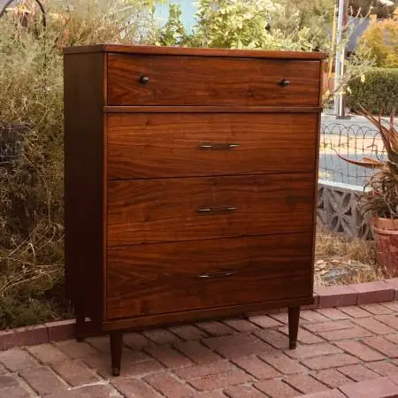 Ulra Clean c1960 MCM walnut Harmony House 4dr Dresser/ready for Use