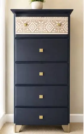 Boho-inspired, custom-made Etsy tall dresser