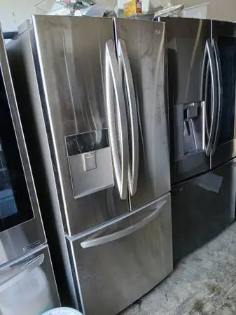 30 lg stainless steel compact French door refrigerator ice and water