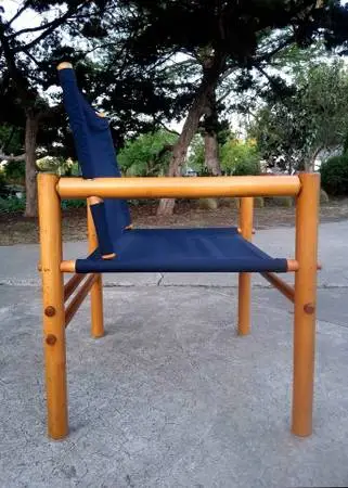 Mid Century Modern Canvas Safari Arm Chair
