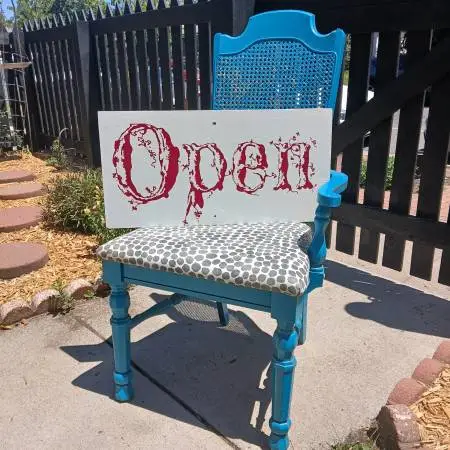 Vintage Antique Hand Painted OPEN Wood Sign. Lots of Charm!