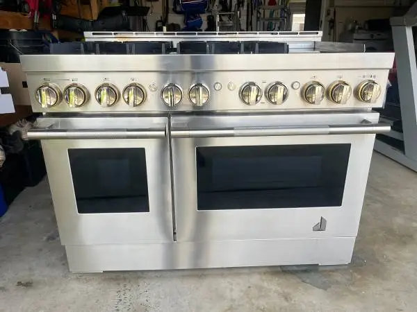 48 JennAir RISE Smart Gas Range (JGRP548HL) – Luxury Cooktop & Double Oven