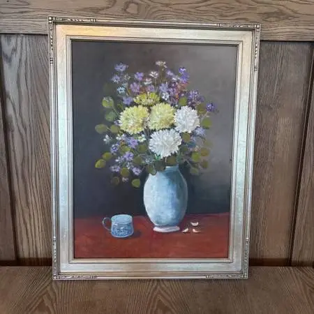 Framed Still Life Floral Original Art - 30X24