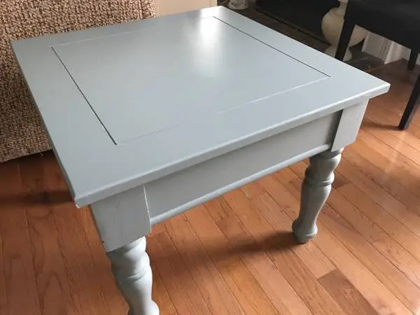 Large Grey-Blue Square Side Table or End Table or Nightstand