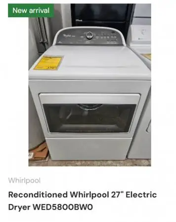Reconditioned Whirlpool 27 Electric Dryer WED5800BW0