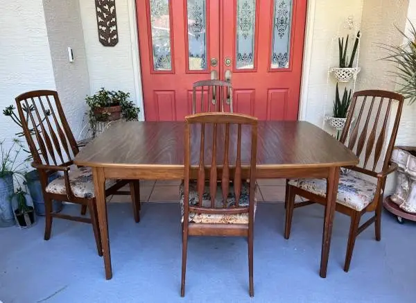 Mid century Keller dining kitchen table w chairs mcm