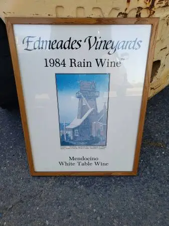 Vintage Edmeades Vineyards 1984 Rain Wine serigraph signed & numbered