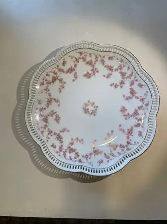 Schumann Arzberg Bridal Rose German serving platter scalloped edge