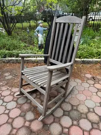 Solid wood teak porch patio rocker