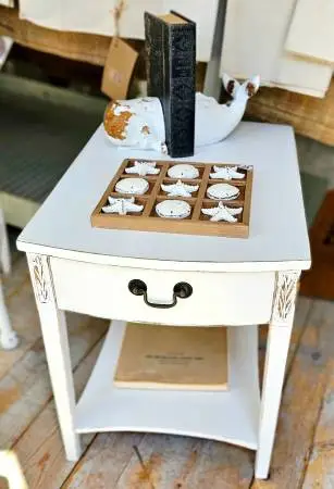 Distressed White Side Table