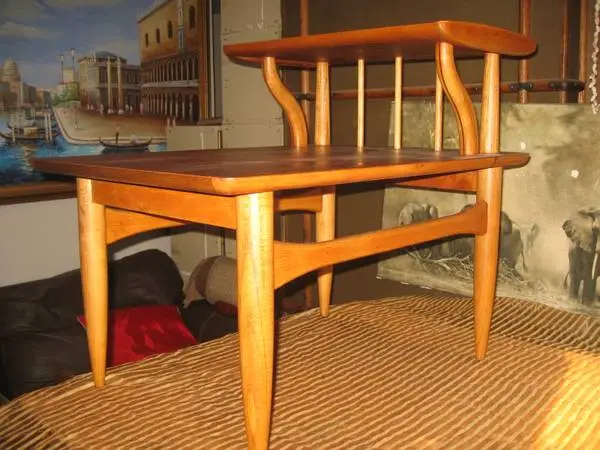 Rare 1957 Restored Lane Mid-Century Modern Two-Tier Step End Table