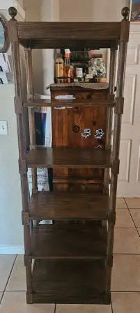 Rustic Mission Style 5-Shelf Solid Wood Bookcase/Display Shelf