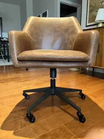 West Elm - Swiveling Adjustable Leather Office Chair