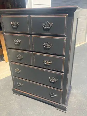 Black Distressed Chest of Drawers