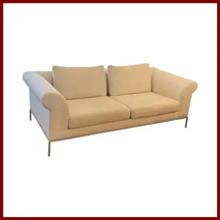 Natuzzi Contemporary Linen Oatmeal Sofa
