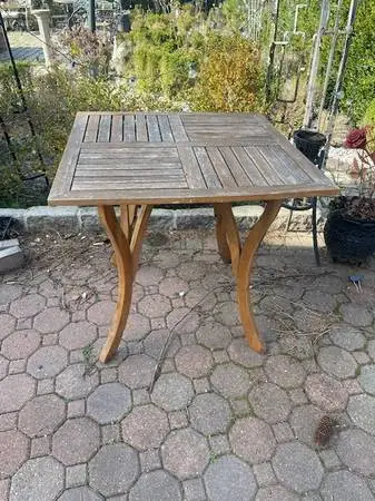 Teak square outdoor patio bistro table