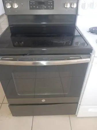 STOVE GLASS TOP BLACK STAINLESS GE