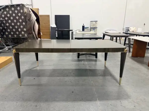 Caracole 83-123 Charcoal Anegre Solid Wood Base Dining Table