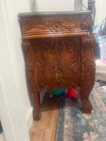 Side table set- handcarved