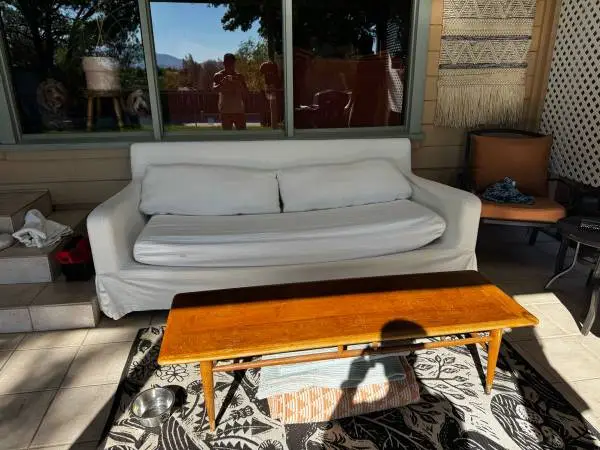 Restoration Hardware Belgian Classic Slope Arm 7’ Slipcovered Sofa