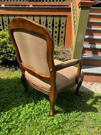 Vintage French striped arm chair