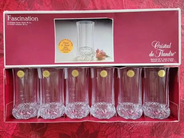 Cristal de Flandre New Fascination Glasses 34 cl-11.5 oz Lead Crystal