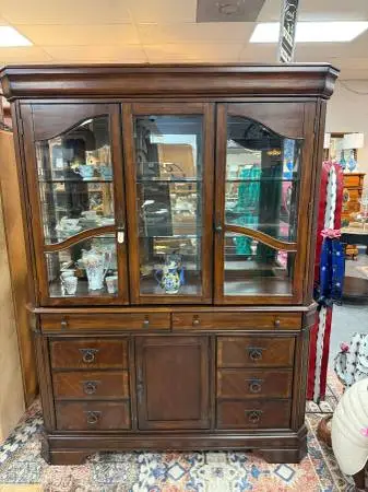♦♦ 2 Piece China Cabinet Buffet Hutch Sideboard TV Stand Dresser ♦♦