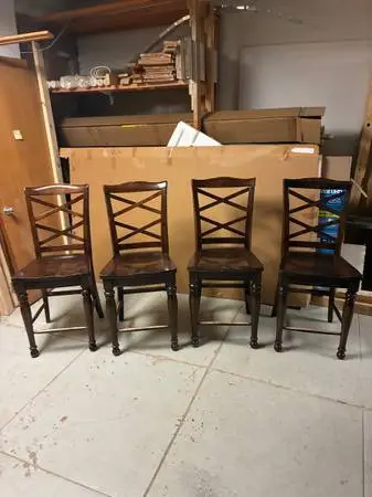 4 counter height chairs.