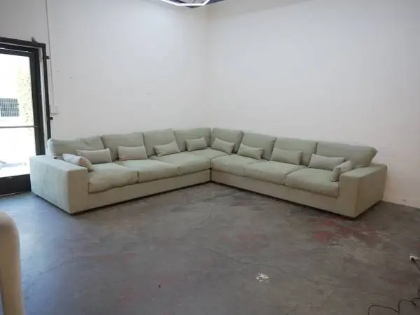 Custom Light GreenLinen-Like Fabric Sectional $2,999.00 147 x147 x 3
