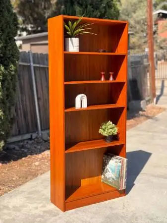 Danish Modern Mid Century Vintage Teak Bookcase Bookshelf – Denmark