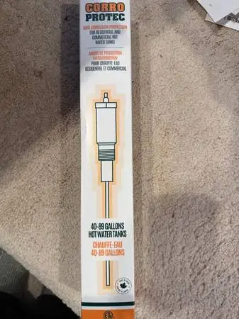 Corro-Protec Anti-corrosion anode rod for hot water heaters