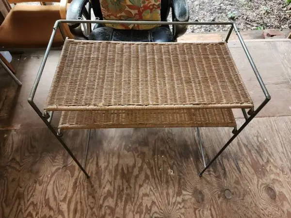 Wicker - rod iron side table