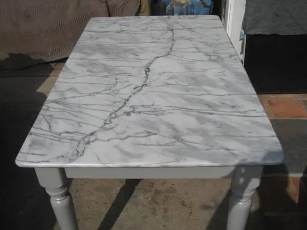 Vintage Farmhouse Bakers Table-w/ Carrara Marble Top