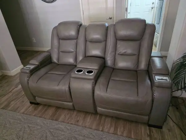 Ashley Gray Power Reclining Loveseat